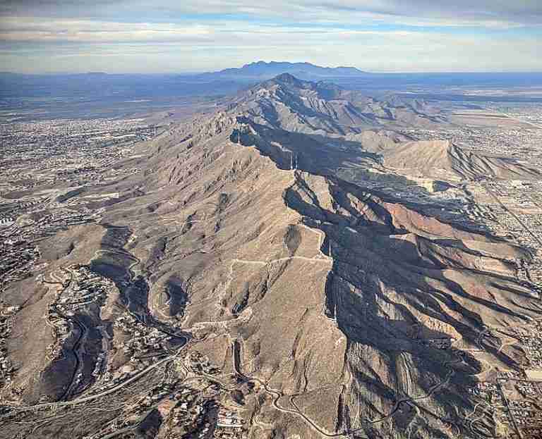 800px El Paso Franklin Mountains and Scenic Drive aerial 768x623