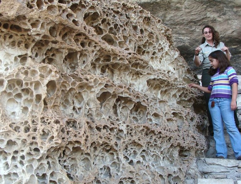 Honeycomb weathering in the canyon Honeycomb weathering in the canyon