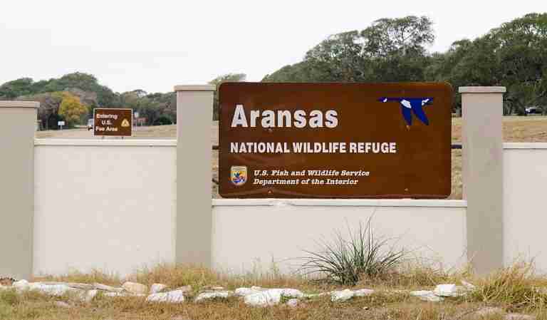 Entrance to Aransas National Wildlife Refuge in Austwell TX 768x449