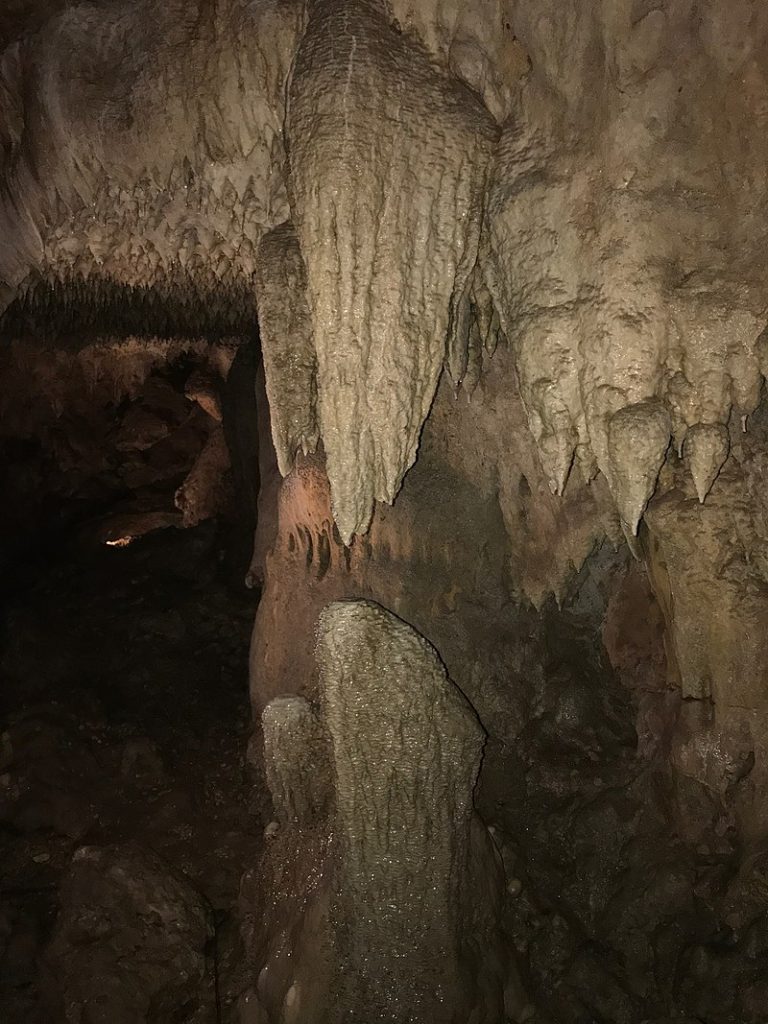 The Twin Sisters formation a stalactite and stalagmite pair located just above Storm Canyon 768x1024