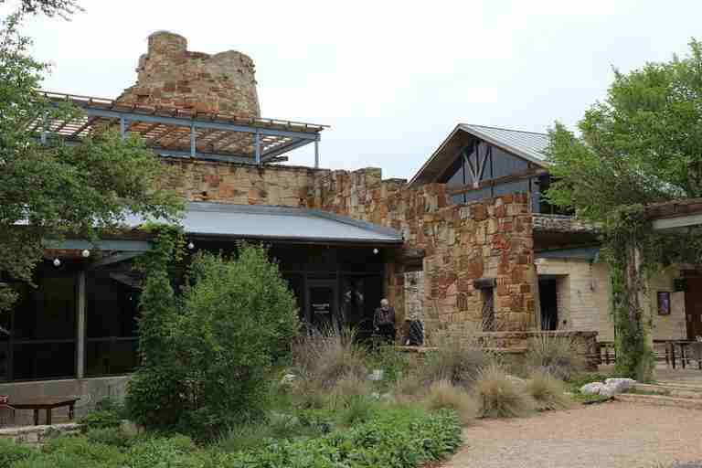 Cafe and tower at the Wildflower Center in Austin, Texas