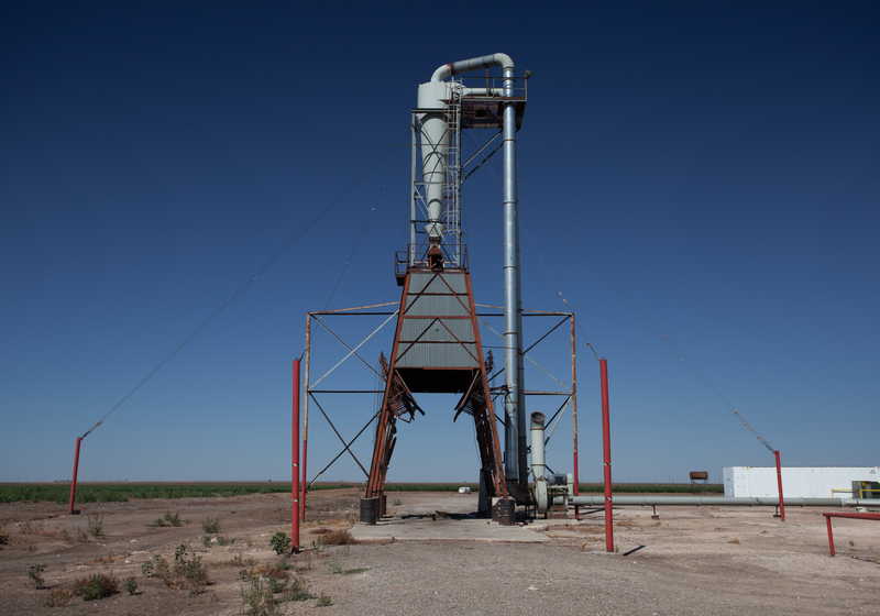 Seed hopper at the cotton gin in Owens