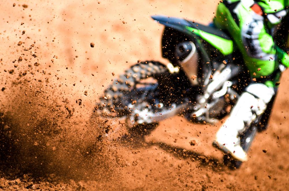 Debris from a motocross race