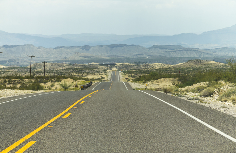 A lonesome highway in Texas