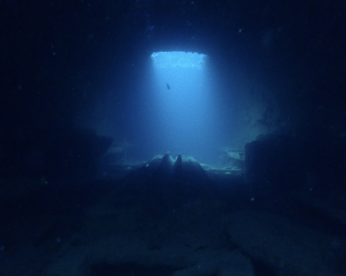Inside shipwrecked submarine