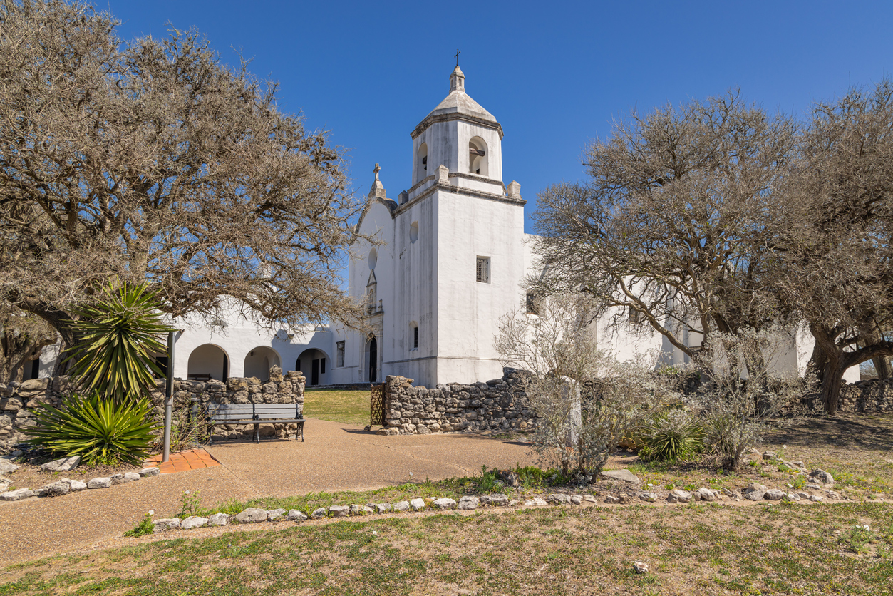 The reconstructed Mission Espiritu Santo at Goliad State Park