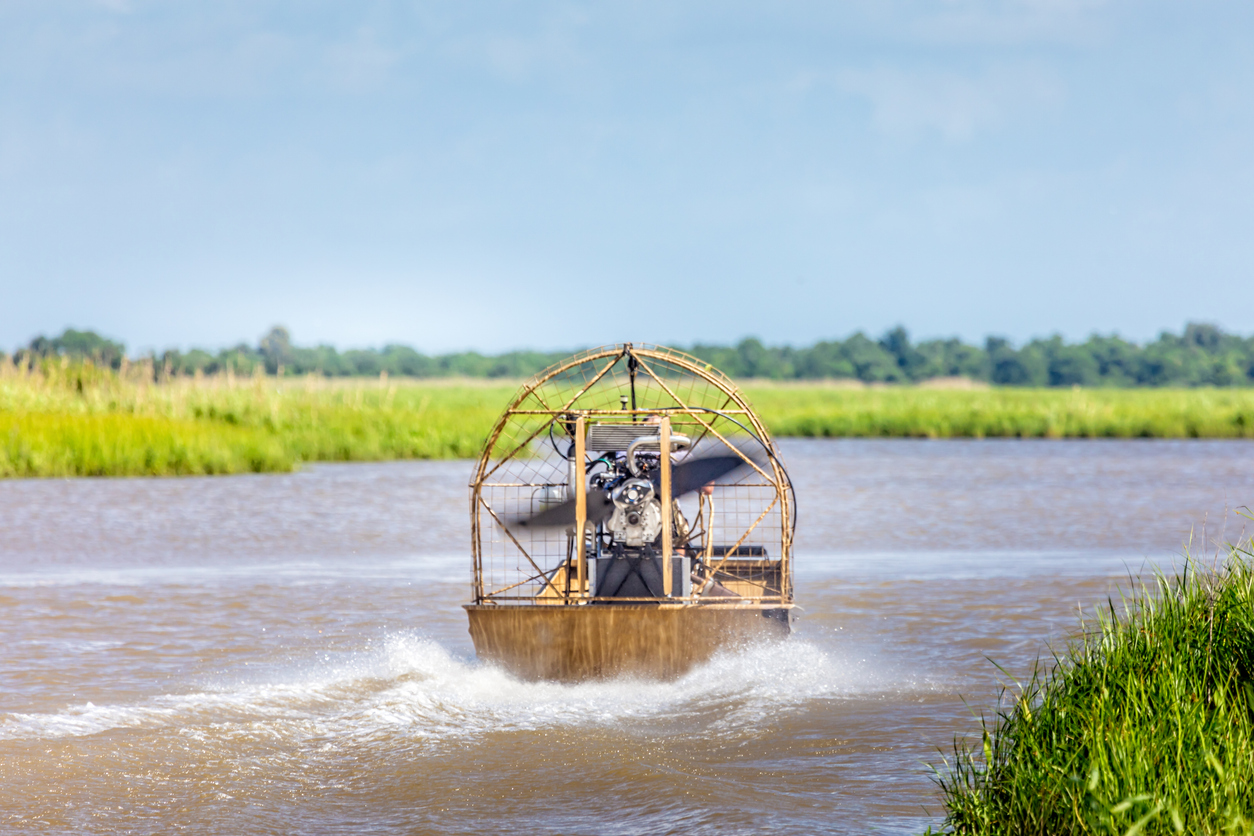 Airboat ride in the swamps of Texas