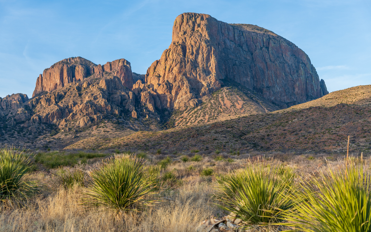 Early morning light on the Chisos Mountains in Big Bend National Park