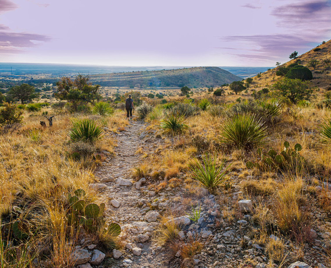 Female Hiker on The El Capitan Trail at Sunrise