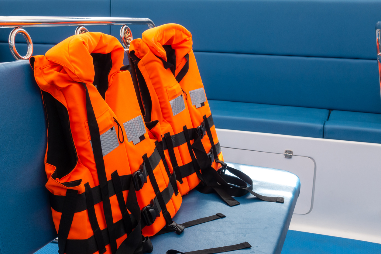 Life-jacket in speed boat