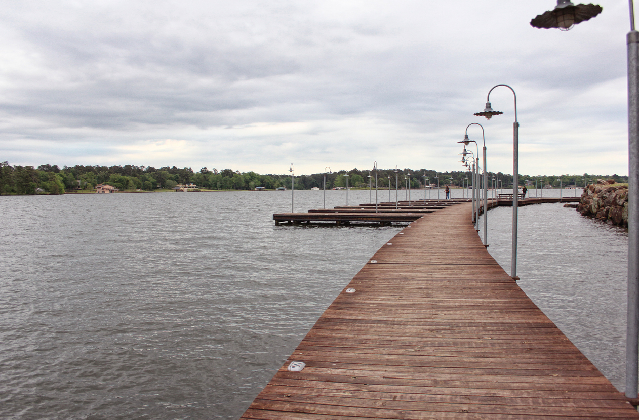 Pier at Lake Tyler on Cloudy Day in Rural East Texas
