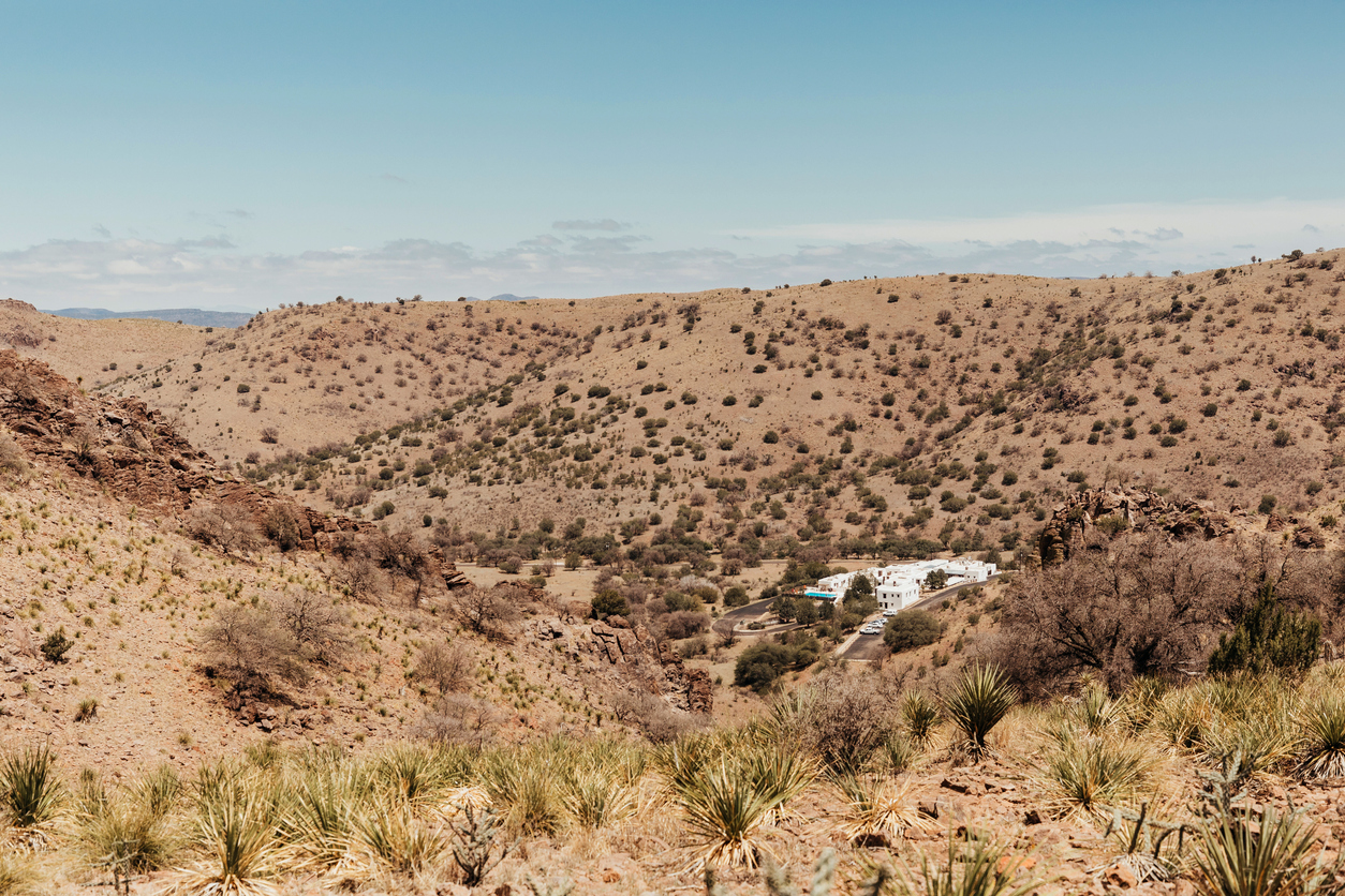 View of Indian Lodge from Hiking Trail in Davis Mountains State Park
