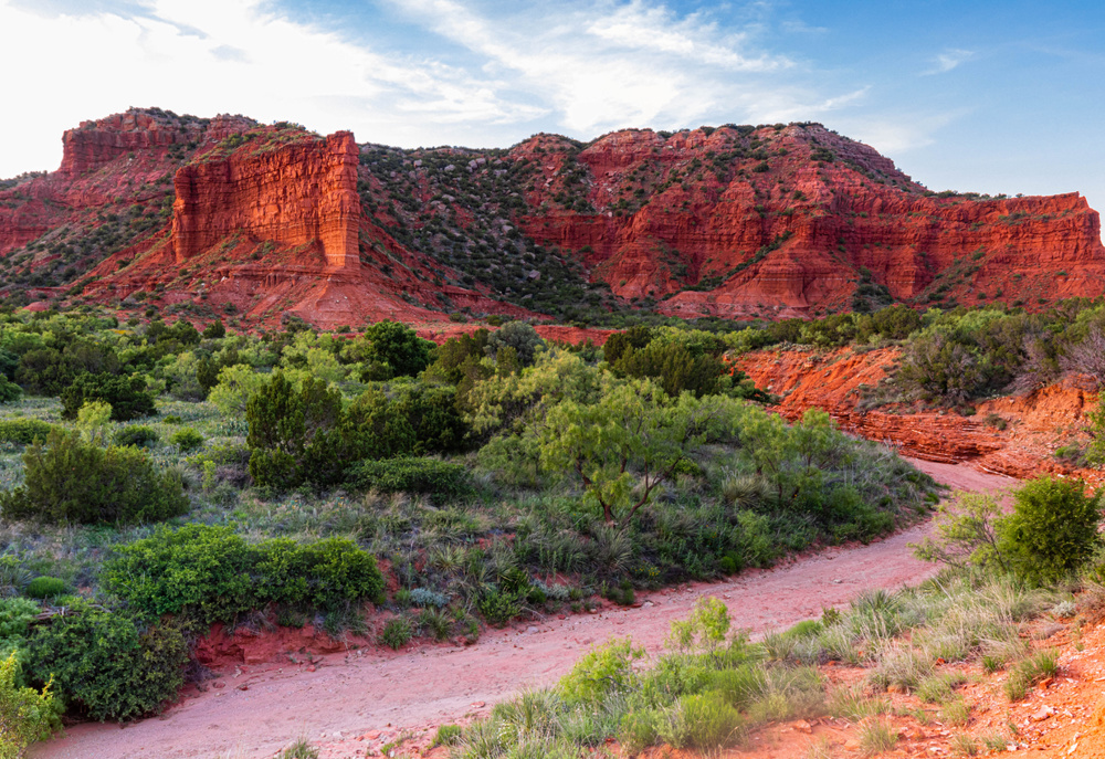 Sunset reflection on the south prong formation, Caprock Canyon State Park